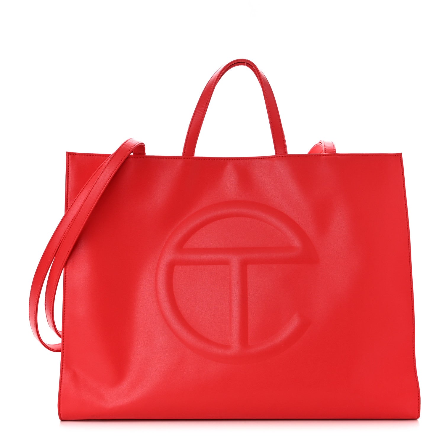 Telfar Vegan Leather Large Shopping Bag Red 1 of 12