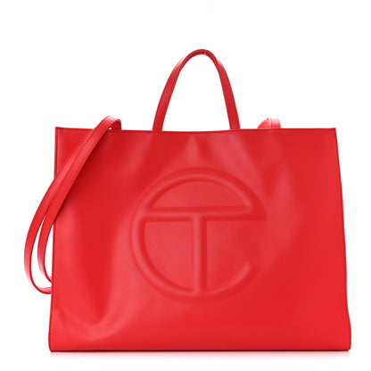 Telfar Vegan Leather Large Shopping Bag Red 1 of 12