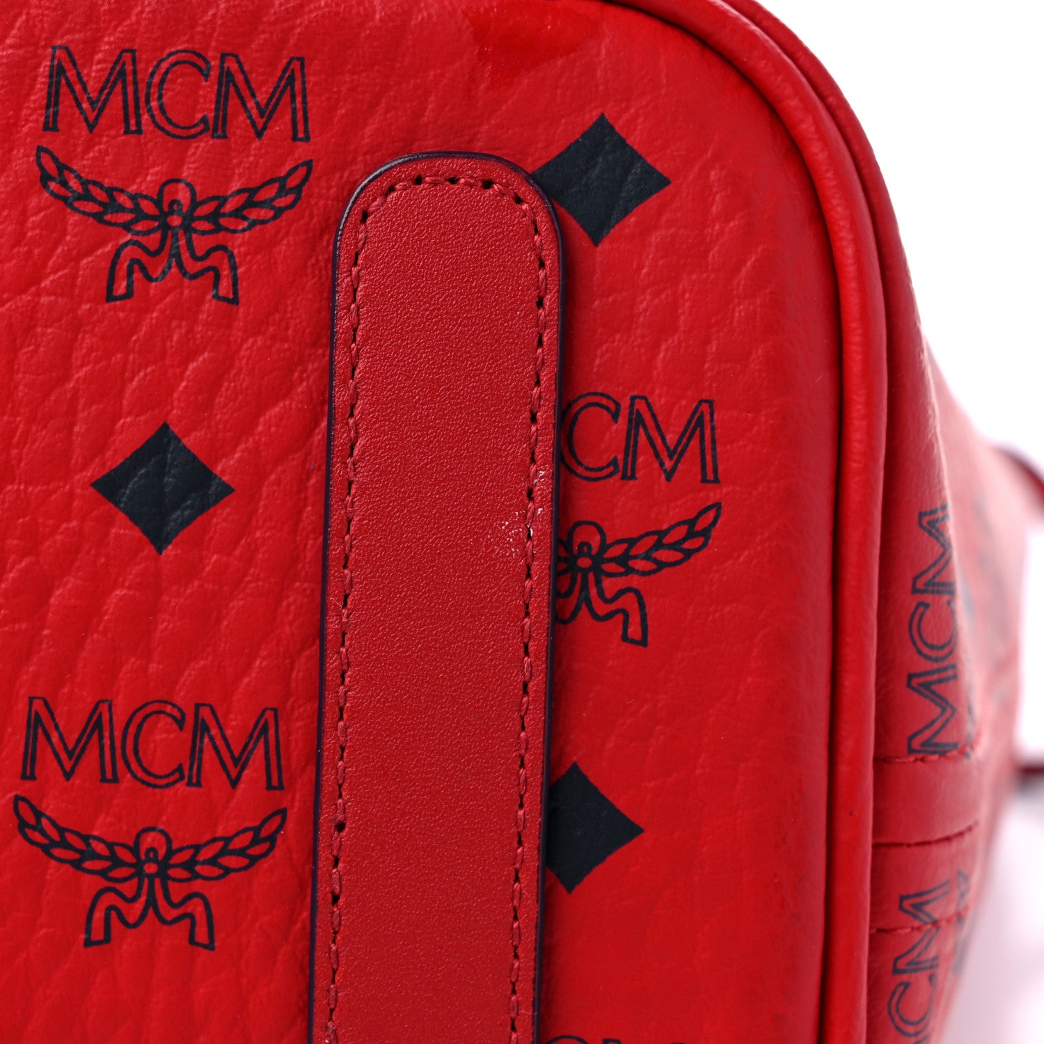 MCM Visetos Medium Liz Reversible Shopper Tote Ruby Red 10 of 16