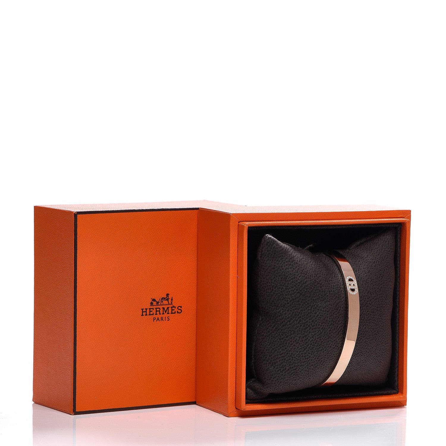 Hermes 18K Rose Gold Diamond PM H D'Ancre Bracelet SH 4 of 4