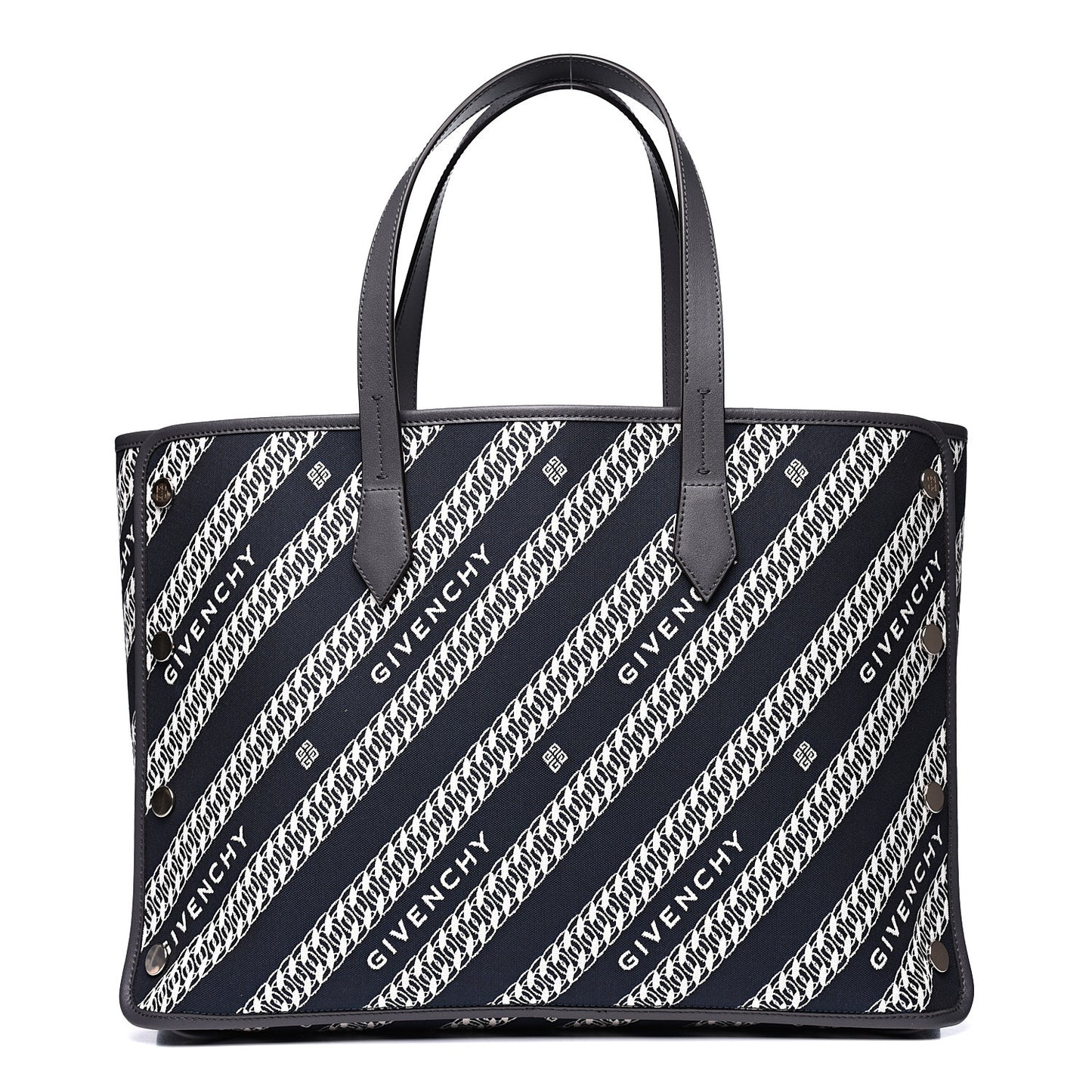 Canvas Jacquard Medium Bond Tote Oil Blue
