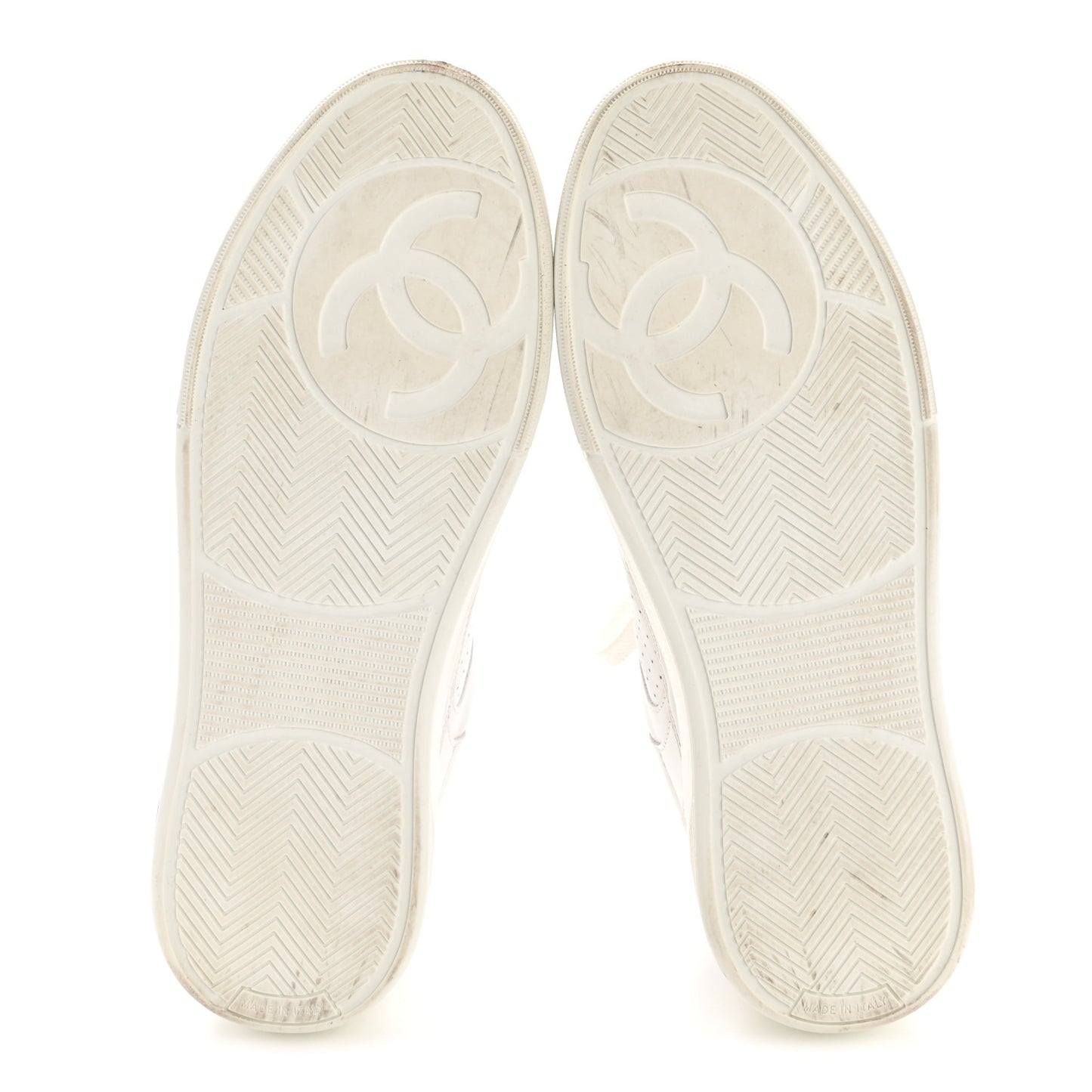 Calfskin CC Womens Sneakers 38 White