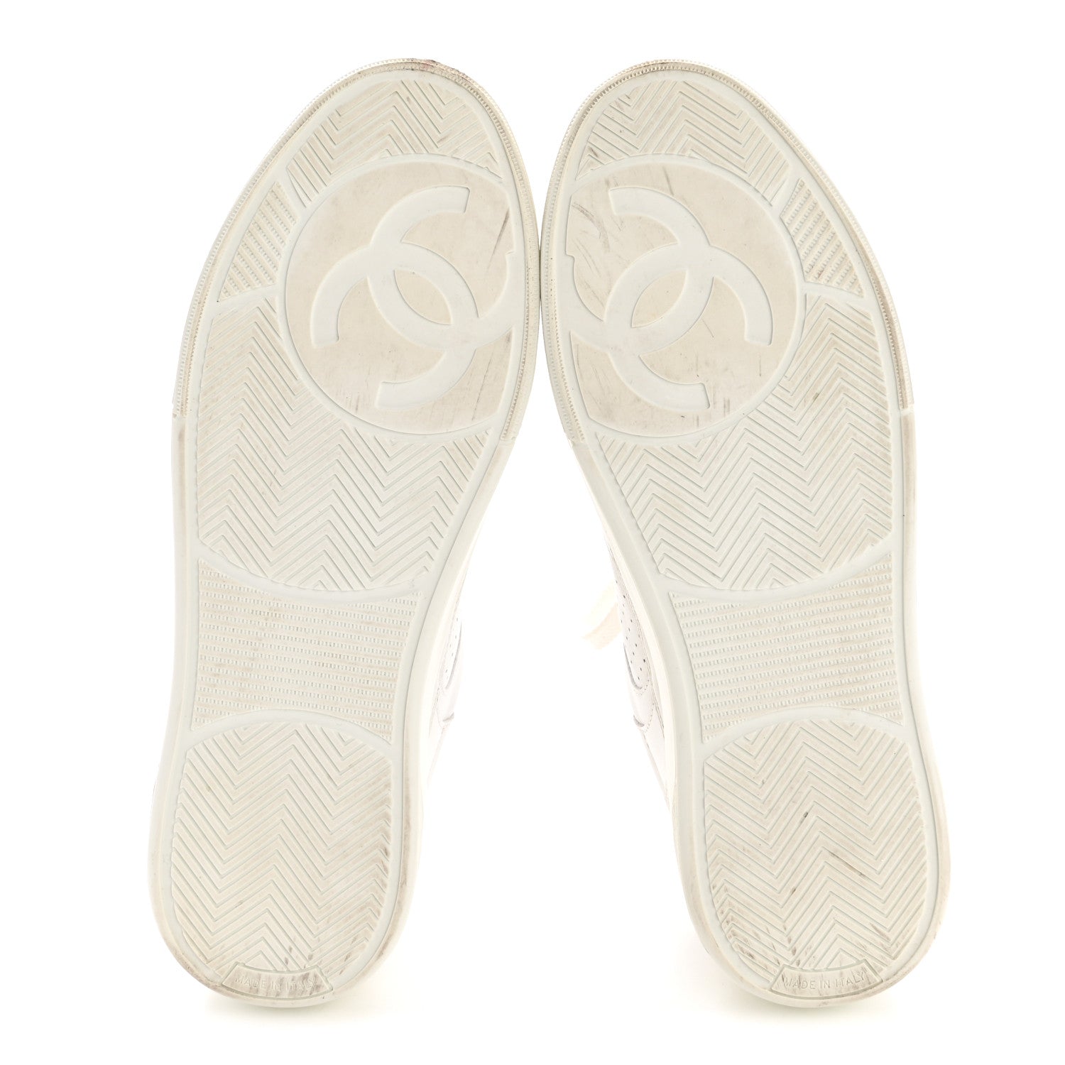 Chanel Calfskin CC Womens Sneakers 38 White 6 of 10