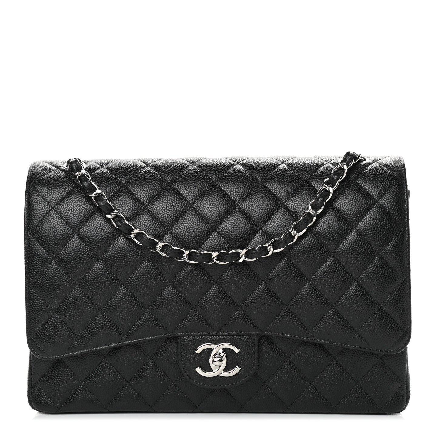 Caviar Quilted Maxi Double Flap Black
