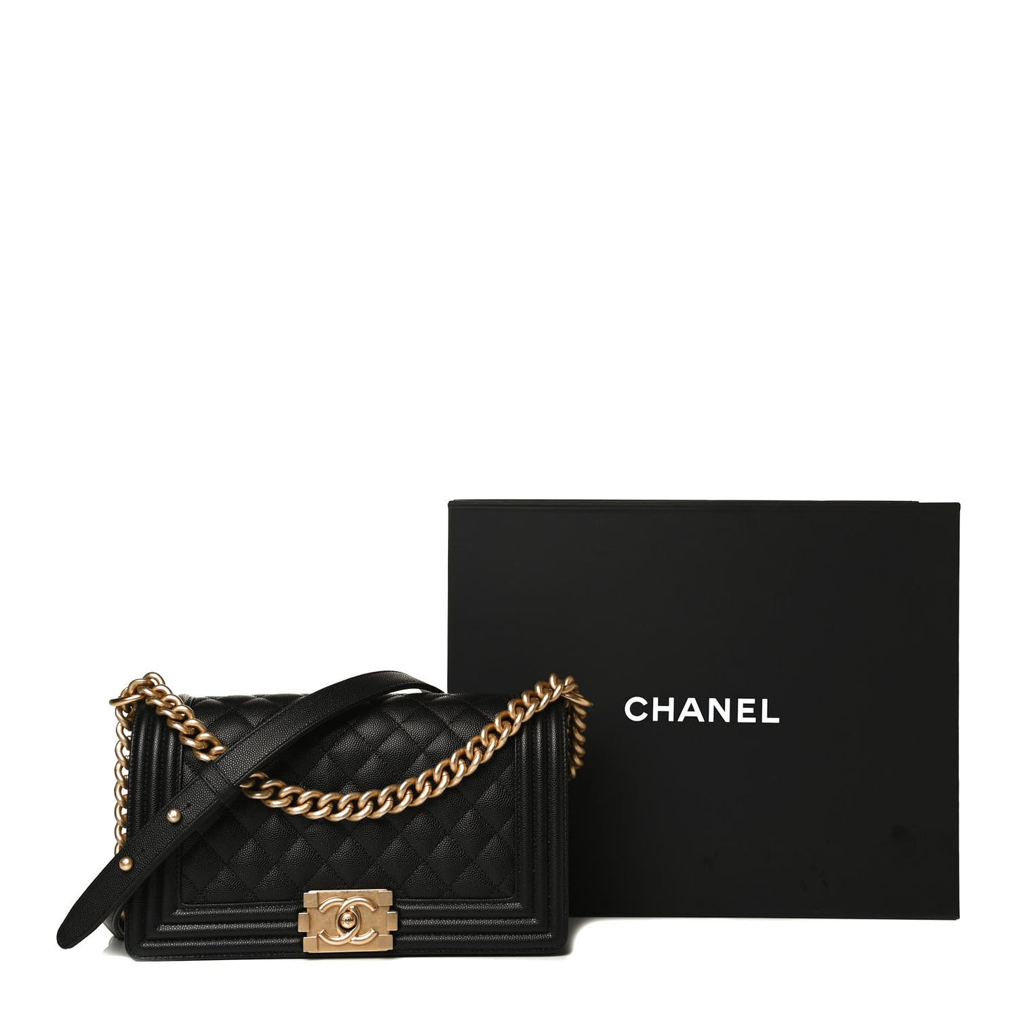 Caviar Quilted Medium Boy Flap Black