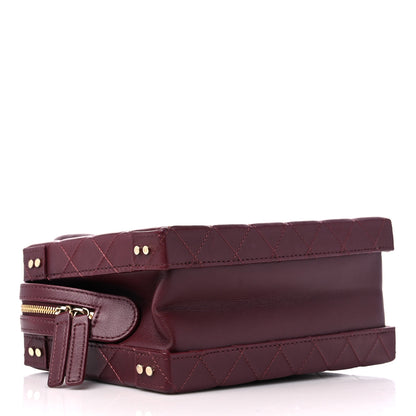 Chanel Calfskin Quilted Studded Square Vanity Case Burgundy 4 of 12