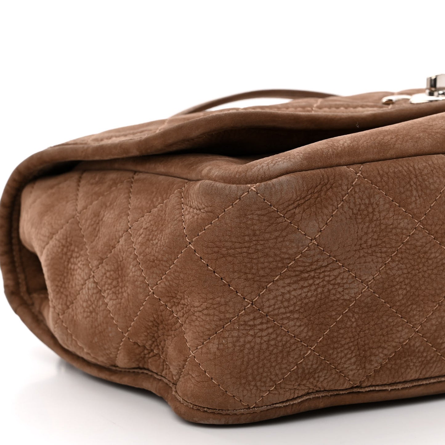 Ultra Soft Suede Calfskin Large Natural Beauty Flap Brown