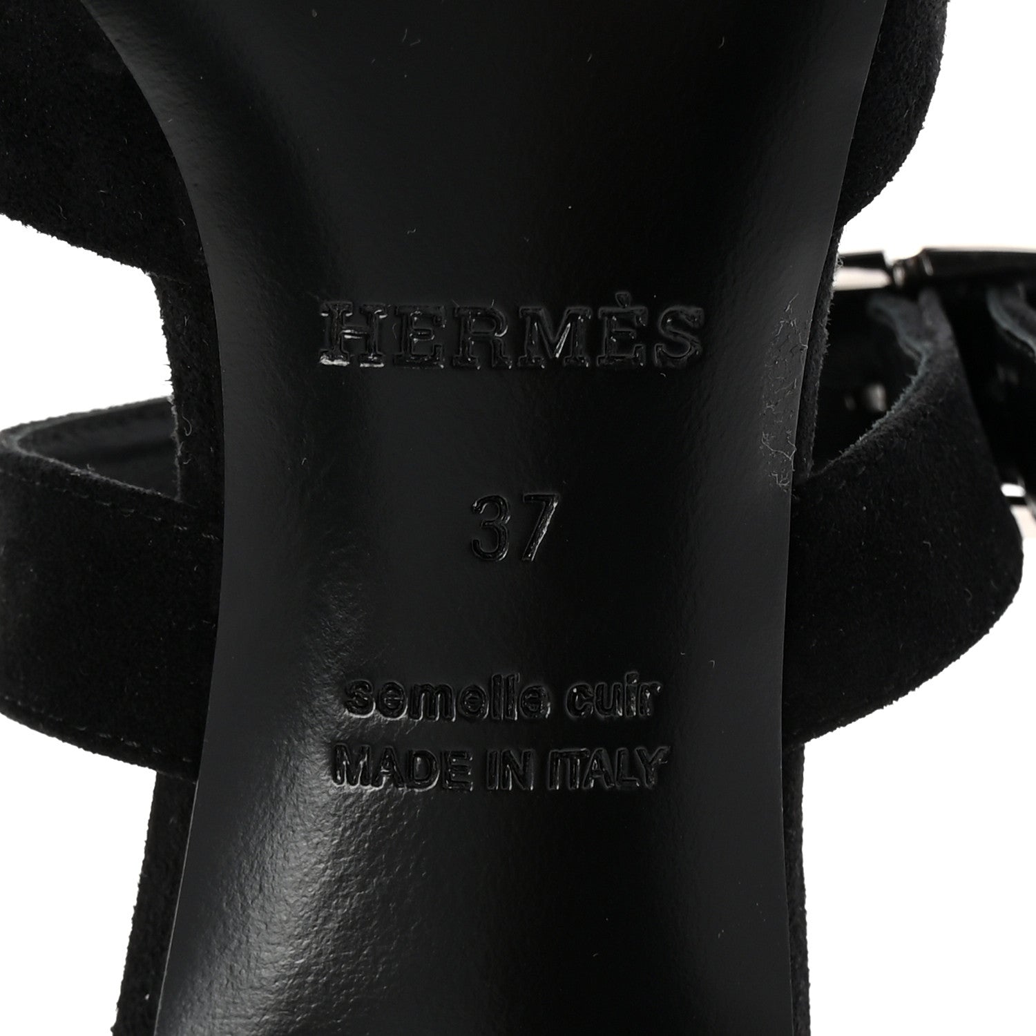 Hermes Suede Goatskin Blink Mules 37 Black 7 of 10