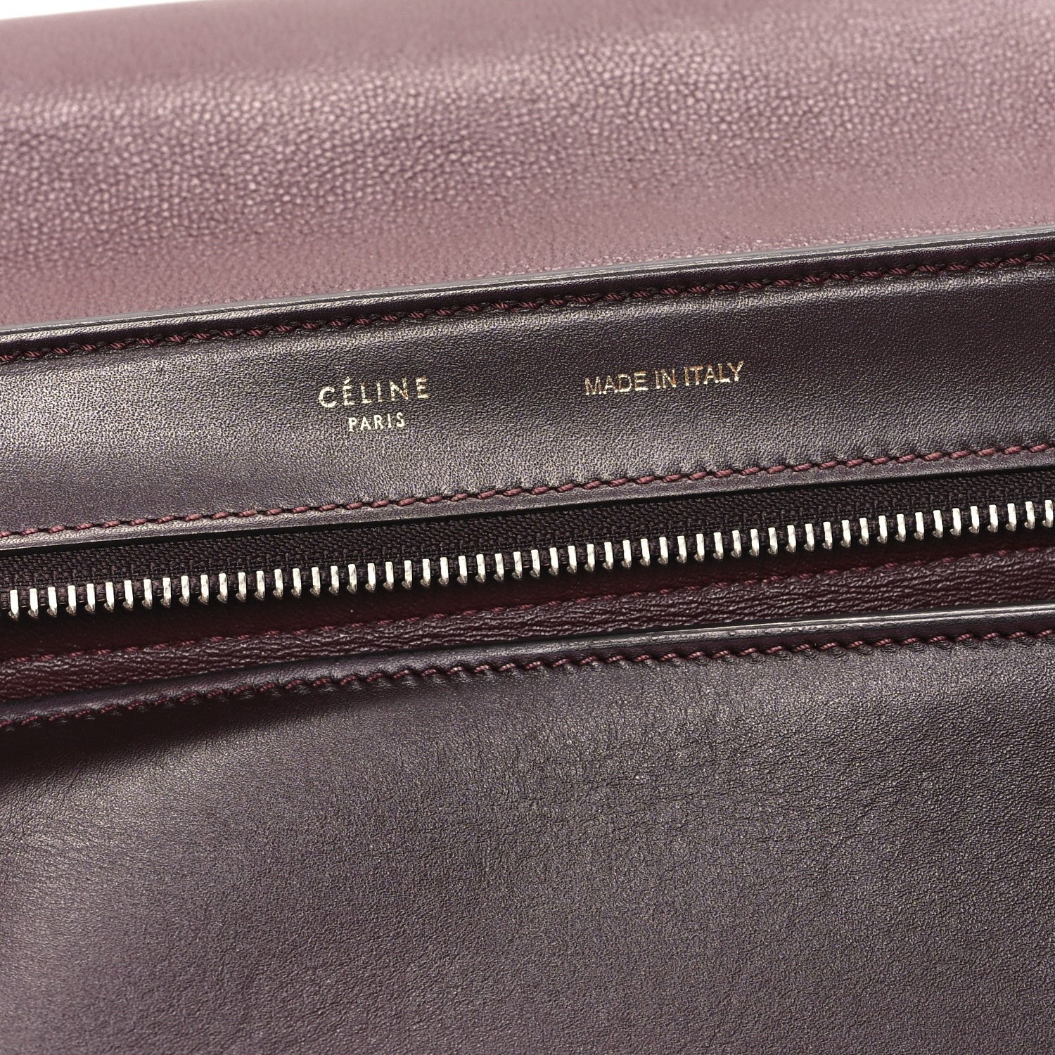 Celine Snakeskin Calfskin Medium Trapeze Wine 7 of 13