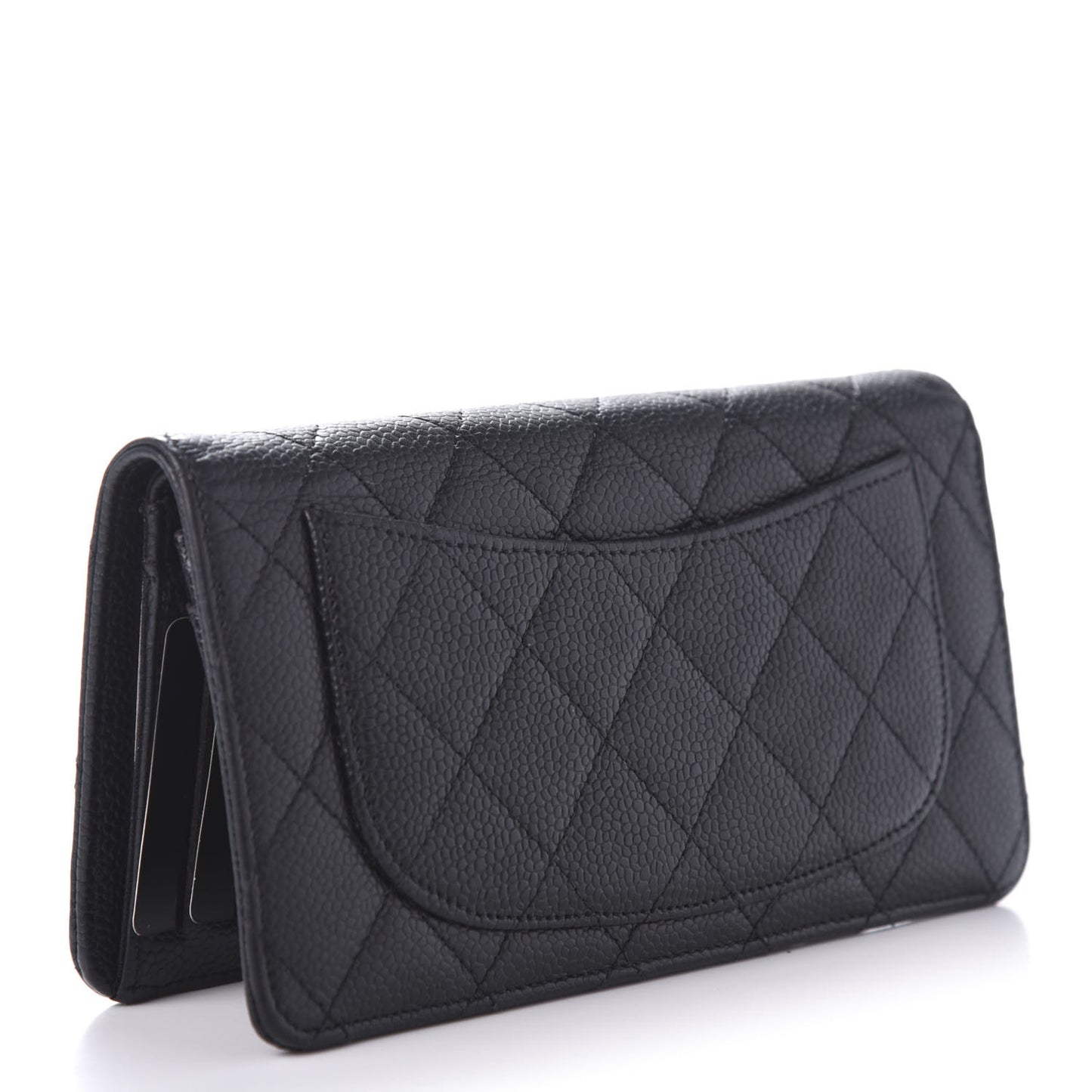 Caviar Quilted Yen Wallet Black