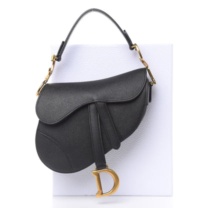 Christian Dior Grained Calfskin Mini Saddle Bag Black 9 of 9
