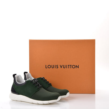 Louis Vuitton Rubber Mesh Suede Damier Fastlane Low Sneakers 9 Green 9 of 9
