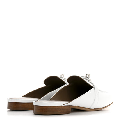 Hermes Calfskin Oz Mules 37 White 5 of 11