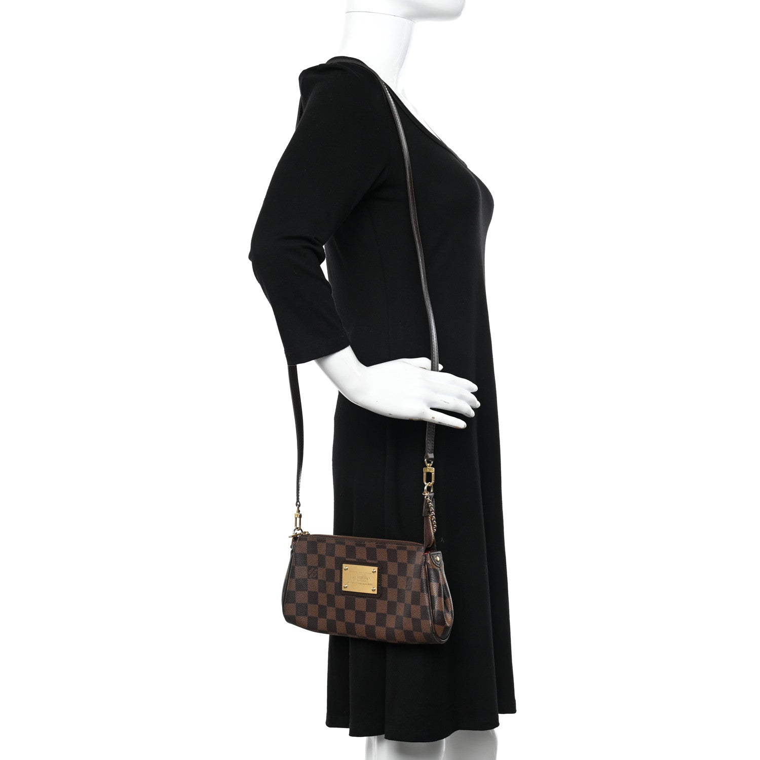 Louis Vuitton Damier Ebene Eva Clutch 2 of 8
