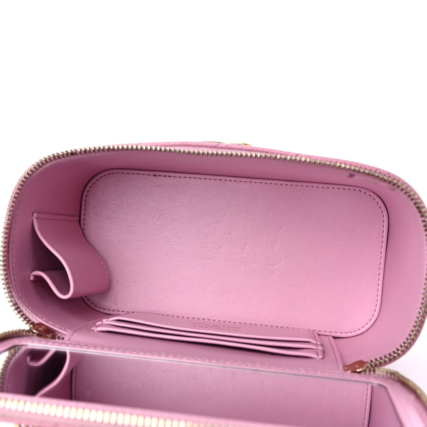 Shiny Caviar Quilted Pick Me Up Vanity Case Pink