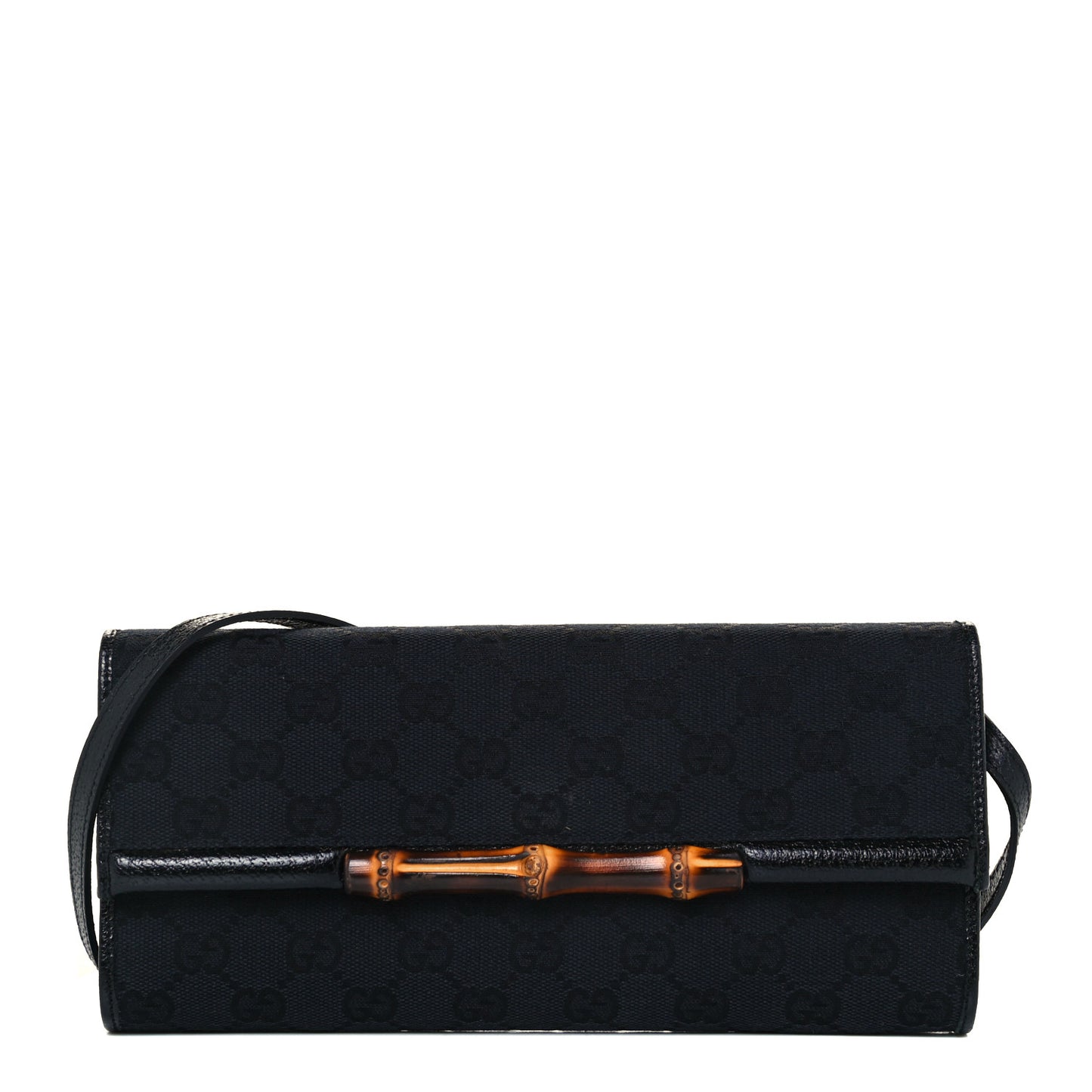 Monogram Bamboo Bar Clutch Black