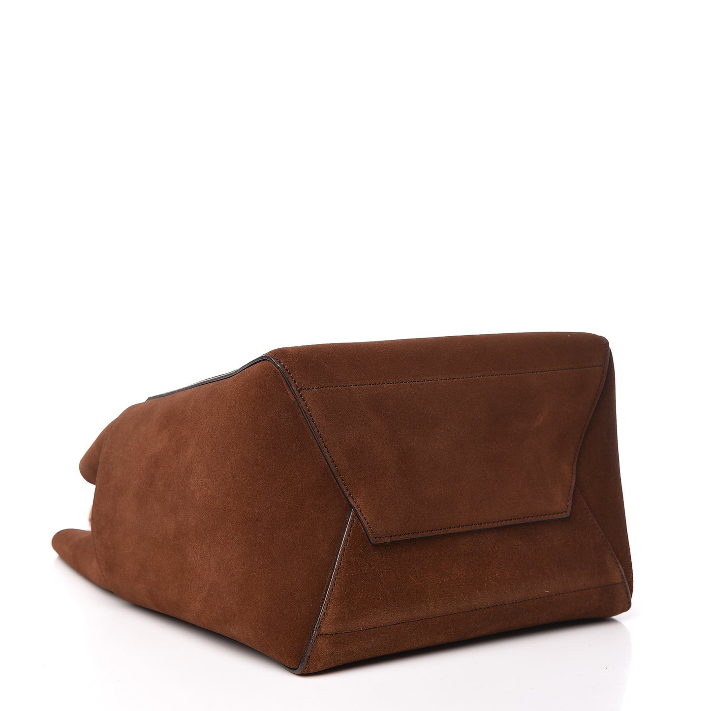 Suede Calfskin Sangle Bucket Bag Chestnut