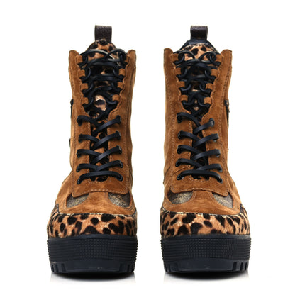 Louis Vuitton Suede Calfskin Monogram Laureate Platform Desert Boots 37.5 Cognac 2 of 5