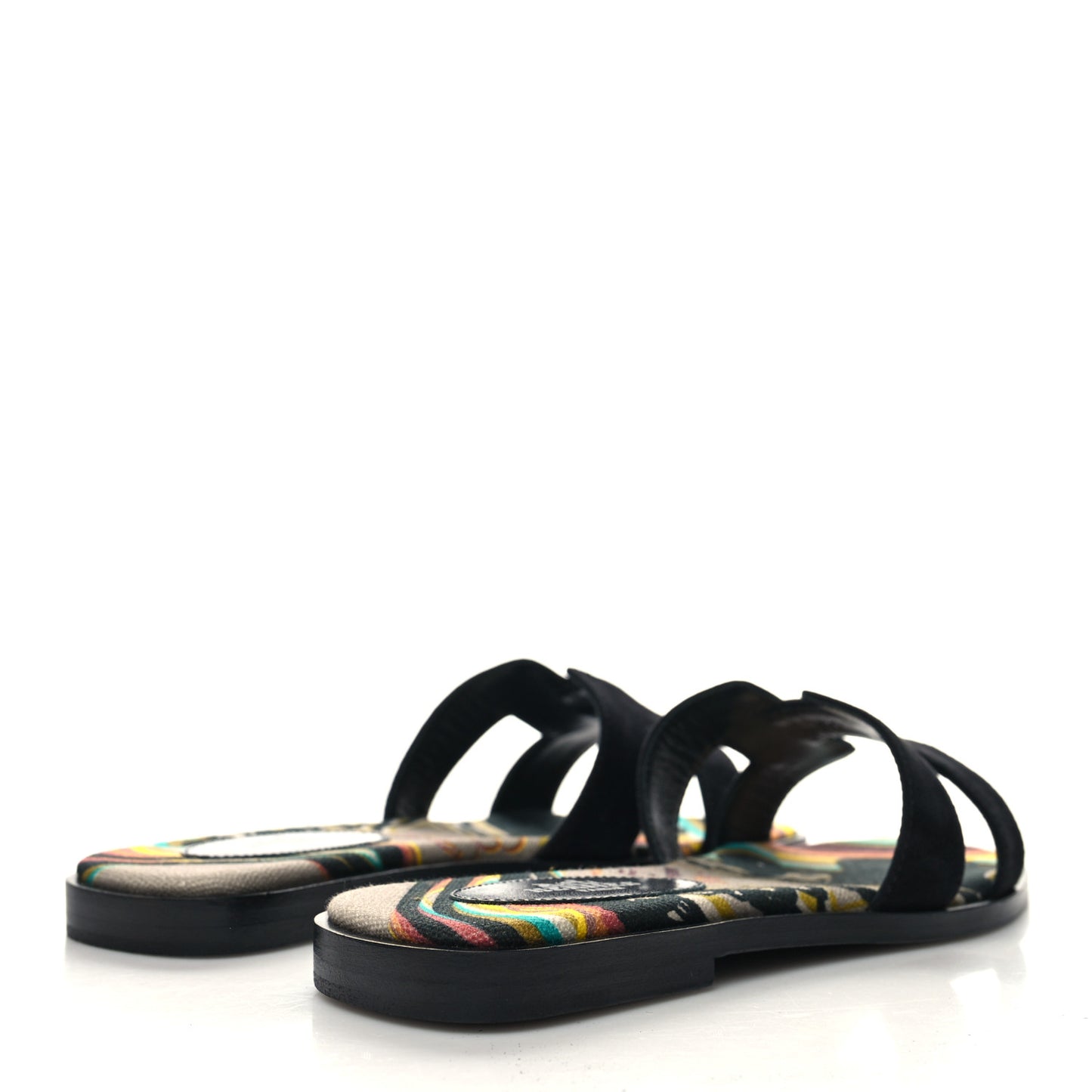 Suede Goatskin Oran Sandals 35.5 Black