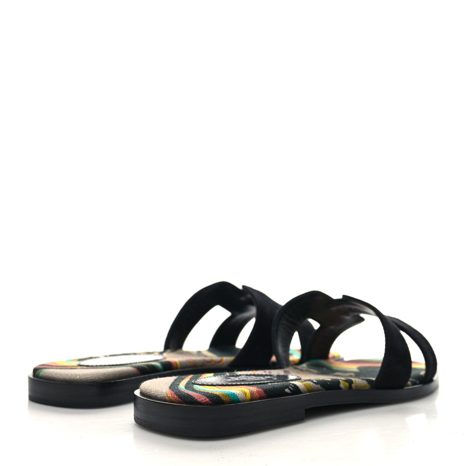 Hermes Suede Goatskin Oran Sandals 35.5 Black 4 of 9