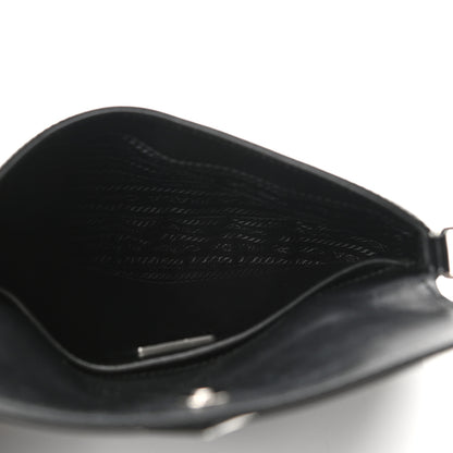 Prada Spazzolato Cleo Flap Shoulder Bag Black 5 of 9