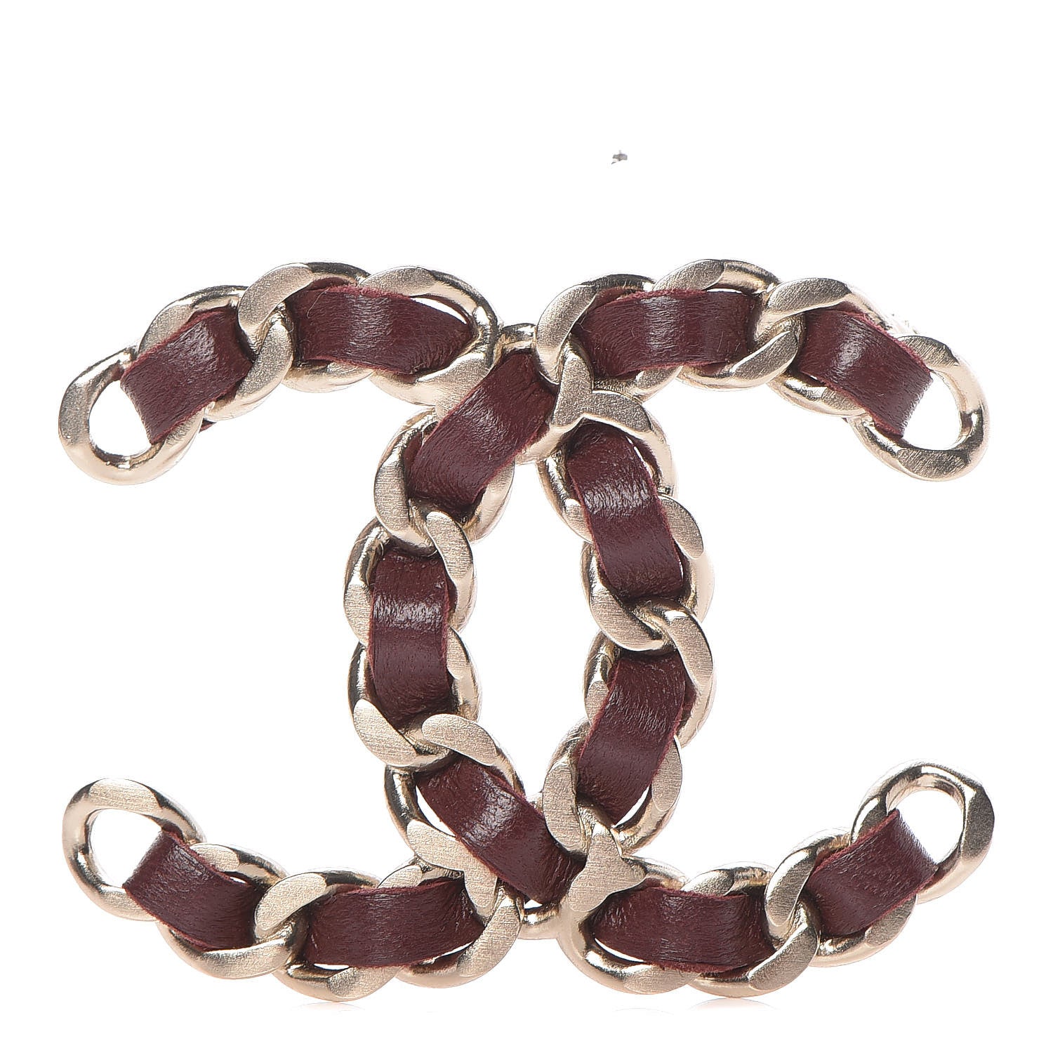 Chanel Lambskin Chain CC Brooch Burgundy 1 of 5