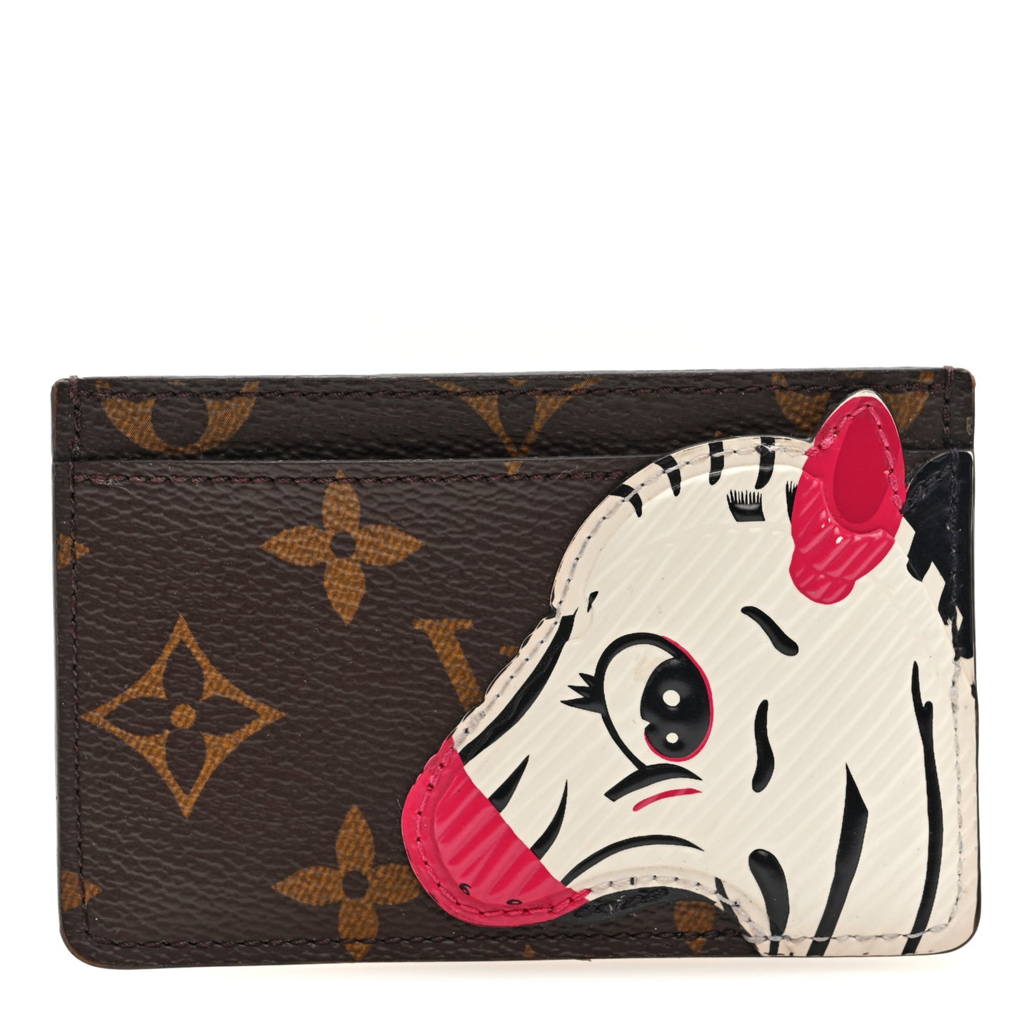 Monogram Zebra Animation Card Holder