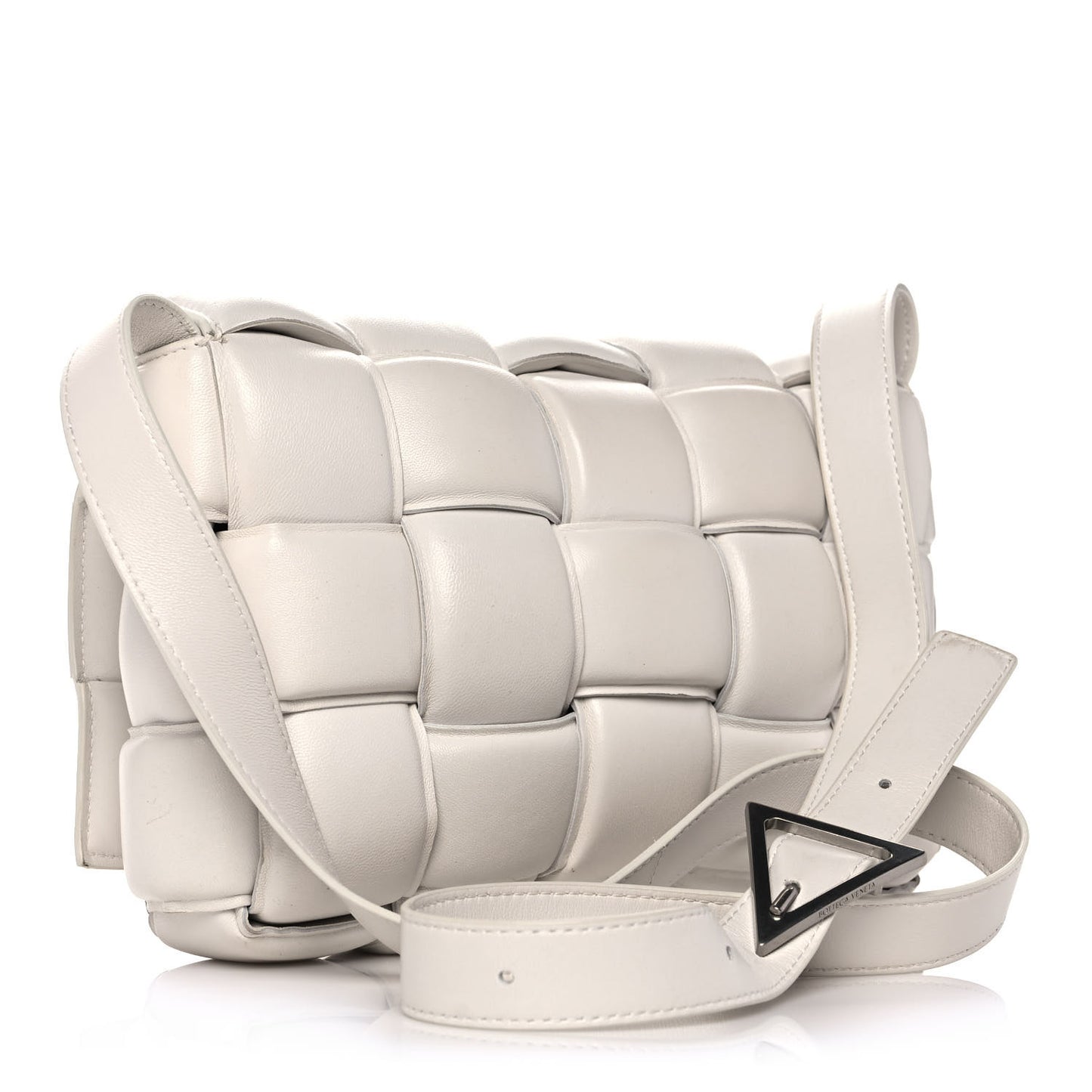 Nappa Maxi Intreccio Padded Cassette Crossbody Bag Chalk