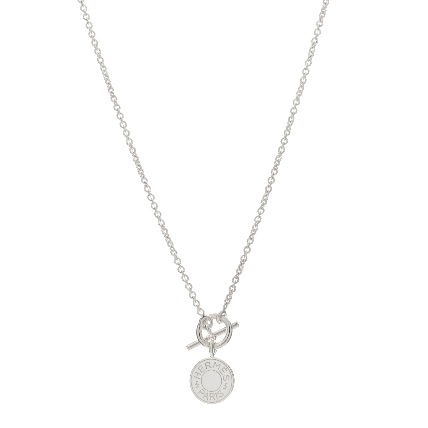 Hermes Sterling Silver Amulettes H Confettis Pendant Necklace 1 of 3