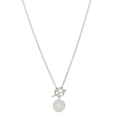 Hermes Sterling Silver Amulettes H Confettis Pendant Necklace 1 of 3