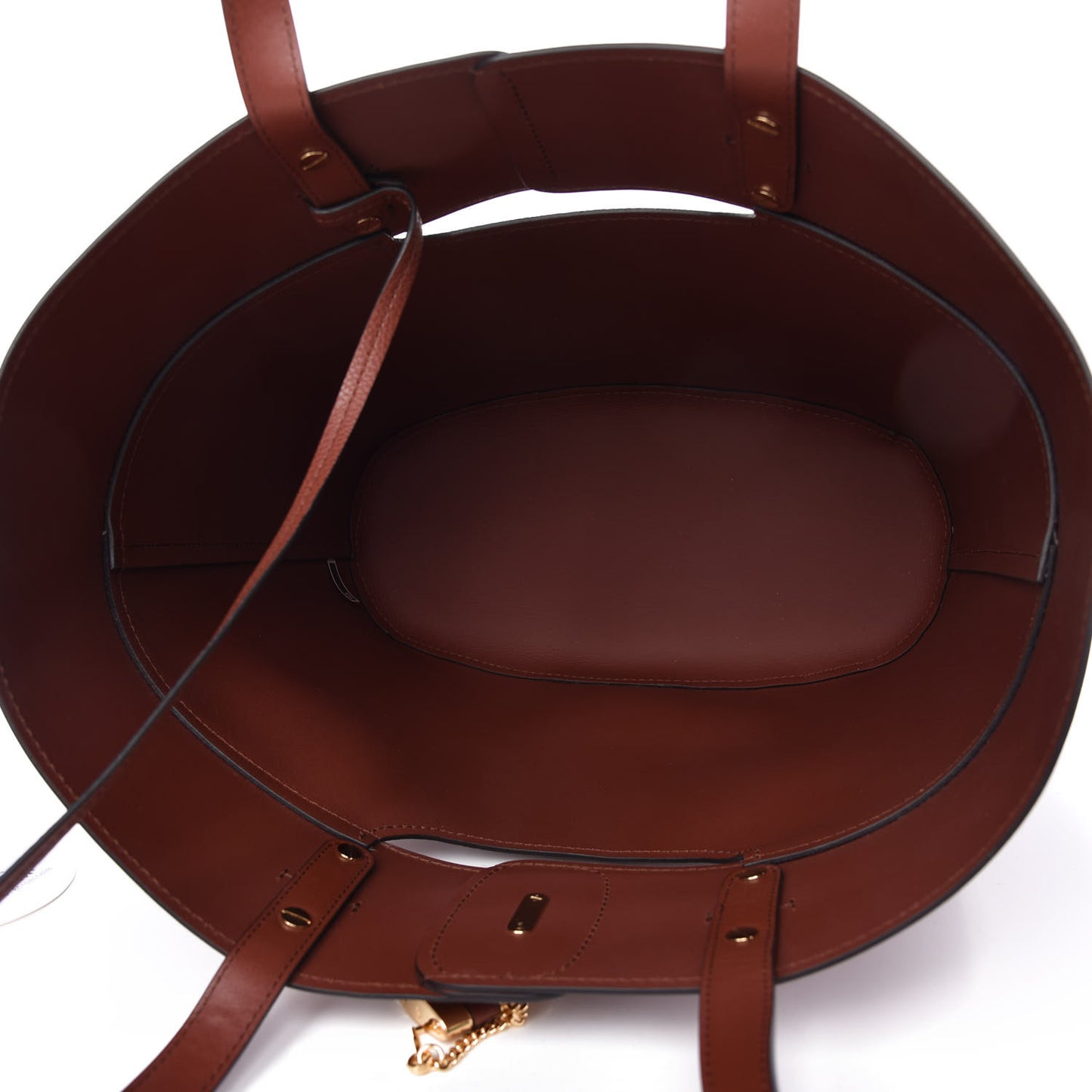 Smooth Grained Calfskin Medium Aby Tote Sepia Brown