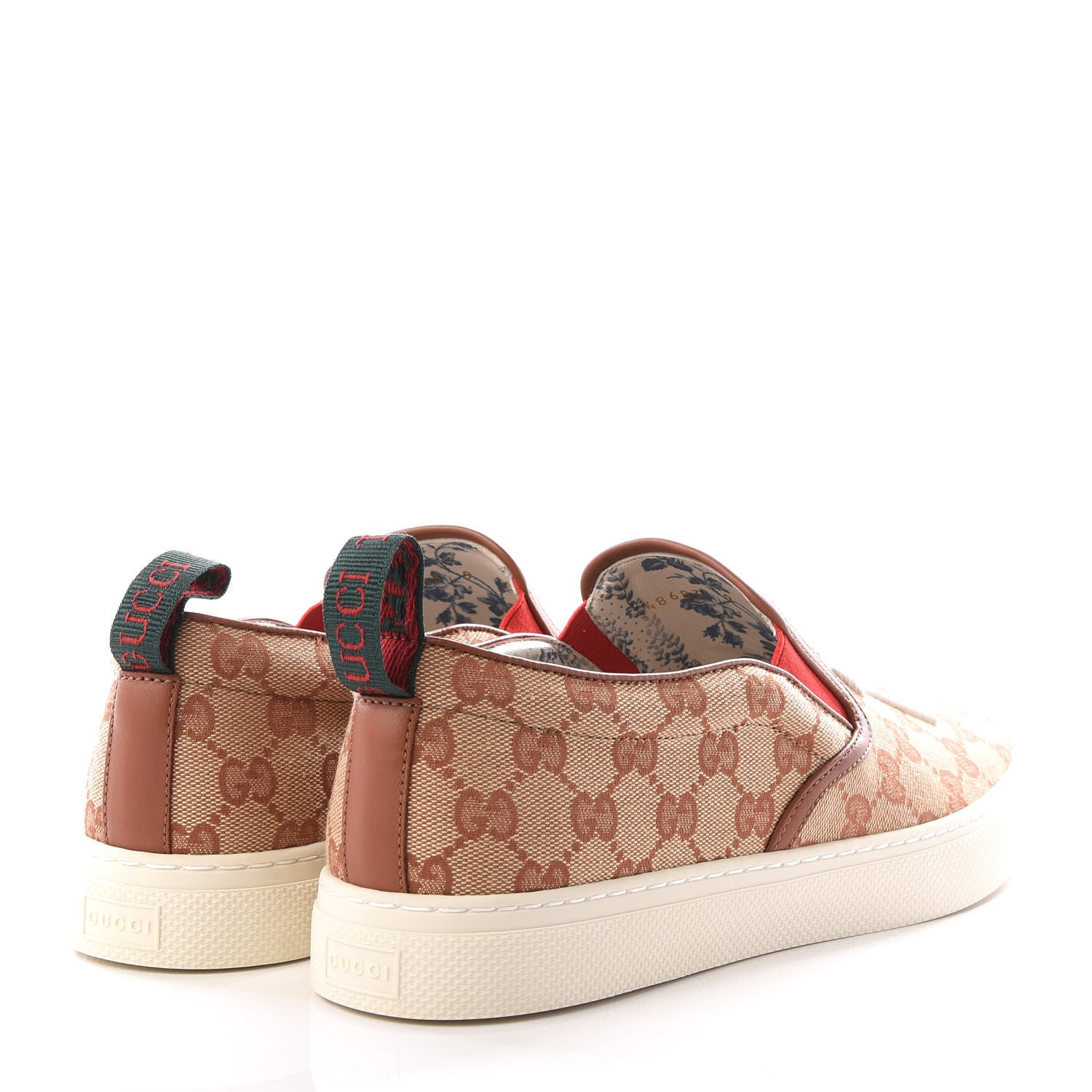 Gucci X MLB GG Monogram NY Yankees Embroidered Mens Slip On Sneakers 9 Beige Ruggine Rust 4 of 9