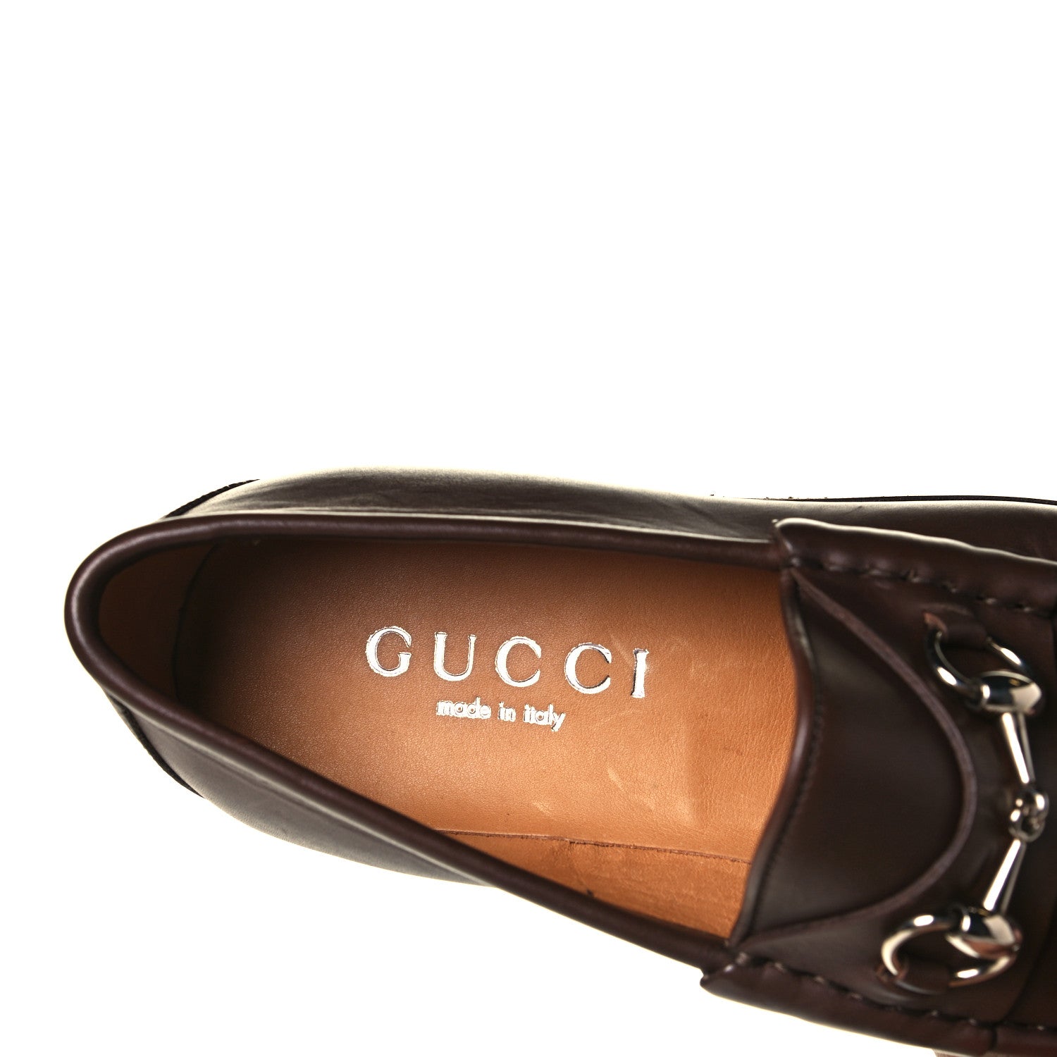 Gucci Laredo Calfskin Mens Horsebit Lug Sole Loafers 9 Brown 9 of 10