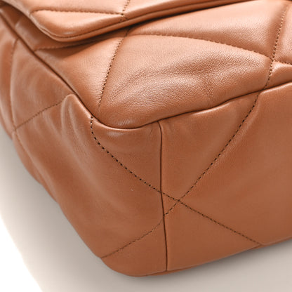 Chanel Lambskin Quilted Large Chanel 19 Flap Brown 8 of 9