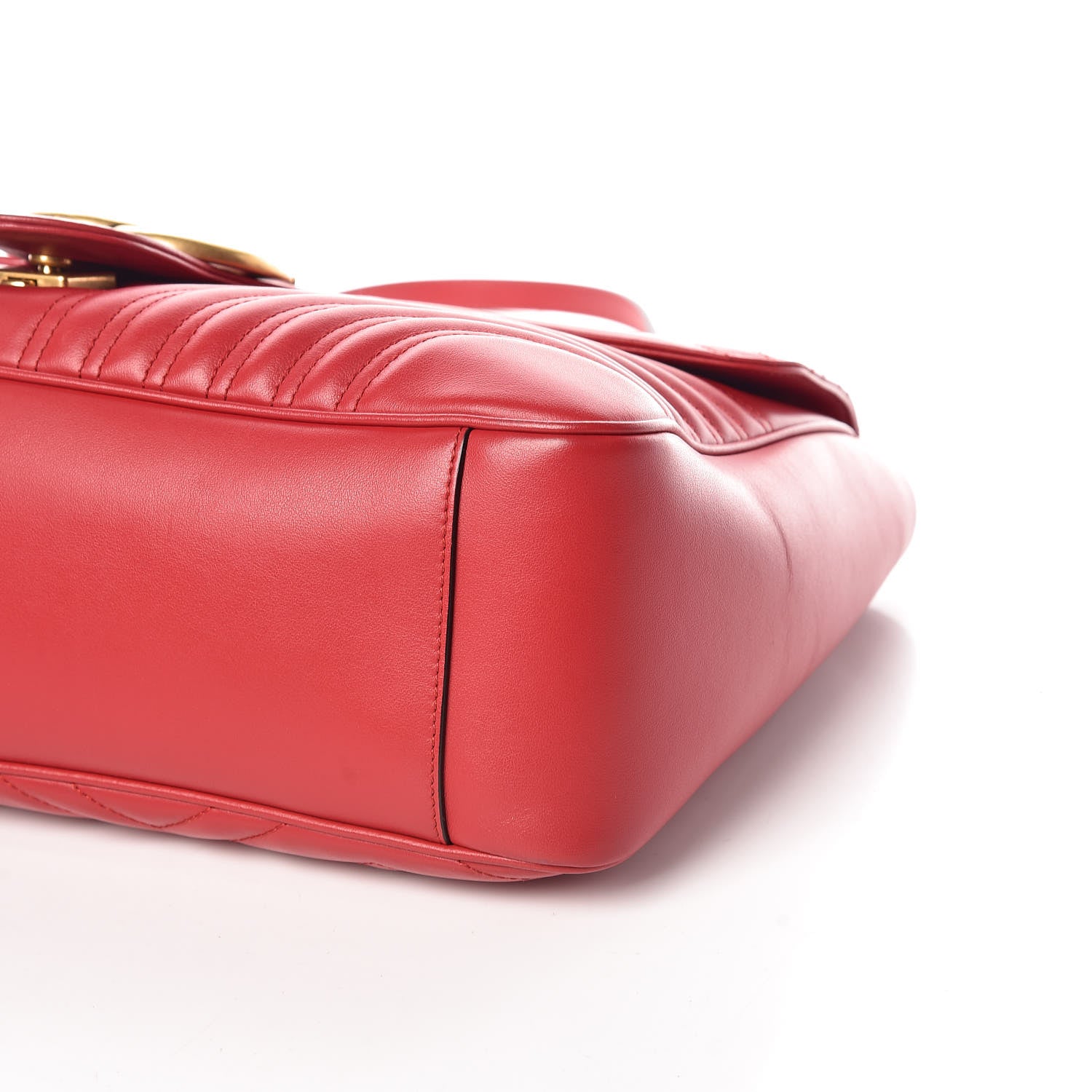 Gucci Calfskin Matelasse Large GG Marmont Shoulder Bag Hibiscus Red 6 of 14