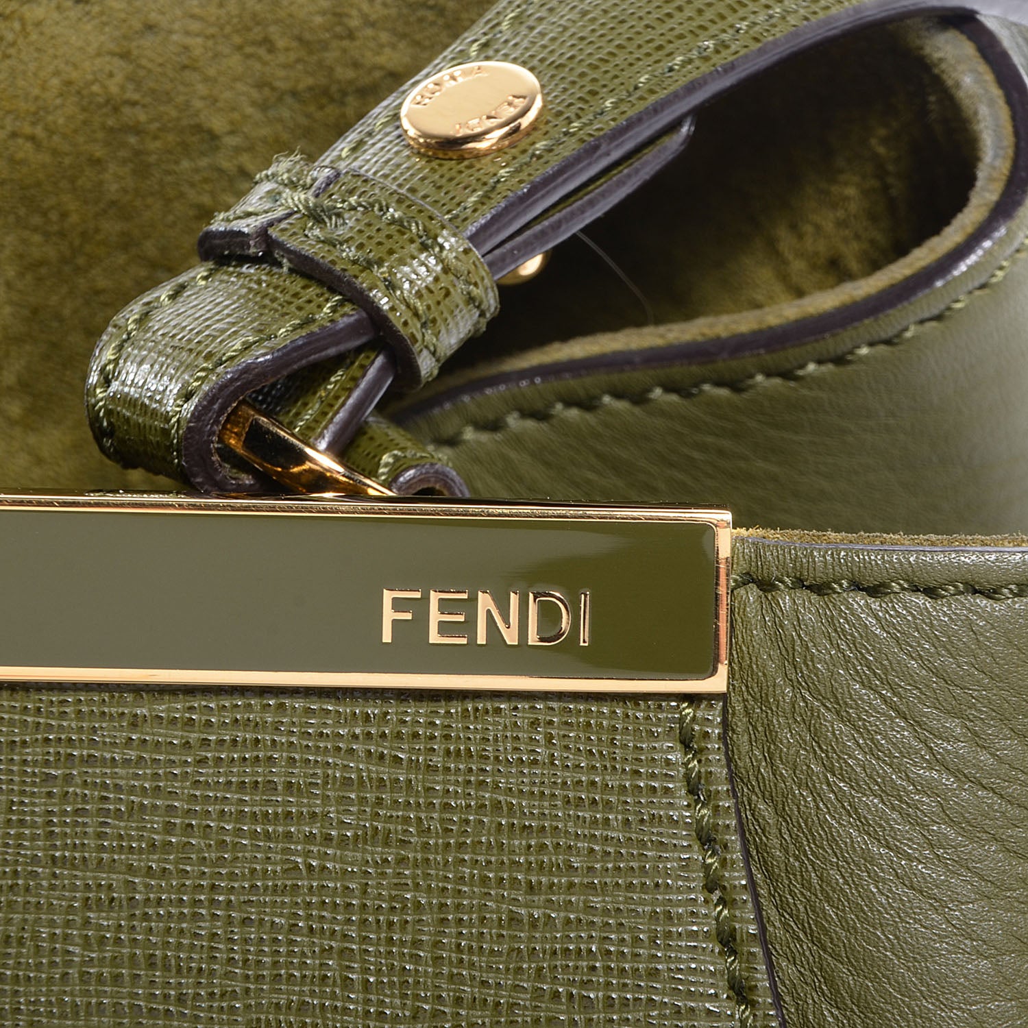 Fendi Vitello Elite Flamingo Regular 2Jours Tote Oliva 3 of 12
