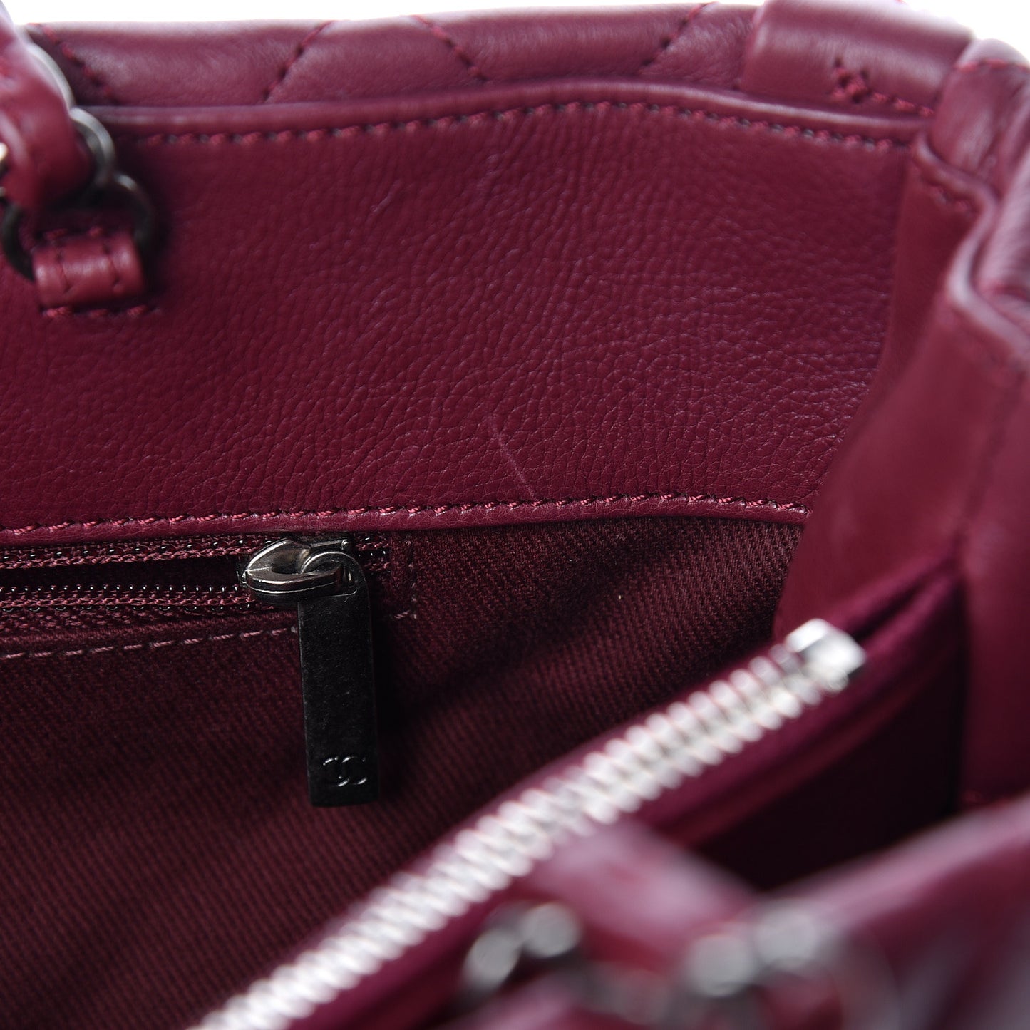 Calfskin Quilted Small Istanbul Tote Light Burgundy