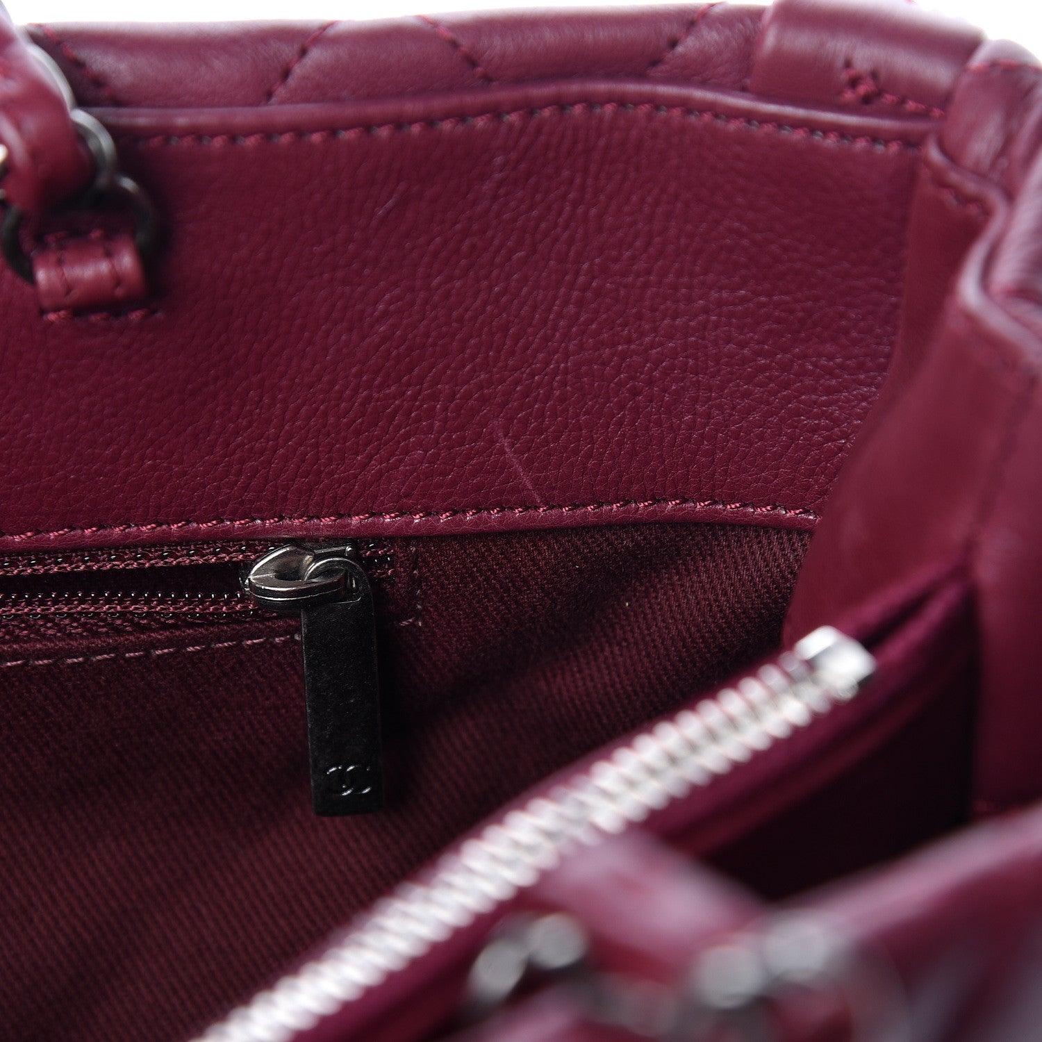 Chanel Calfskin Quilted Small Istanbul Tote Light Burgundy 9 of 13