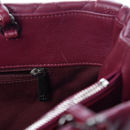 Chanel Calfskin Quilted Small Istanbul Tote Light Burgundy 9 of 13