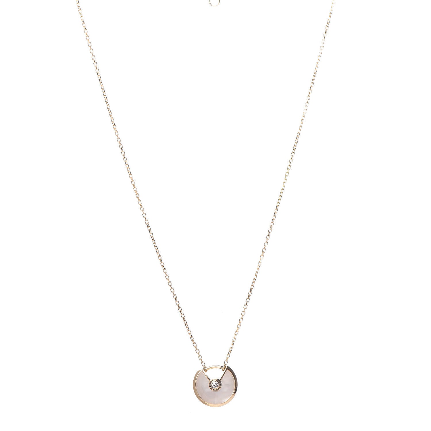 Cartier 18K Yellow Gold Diamond Mother of Pearl XS Amulette de Cartier Pendant Necklace 1 of 6