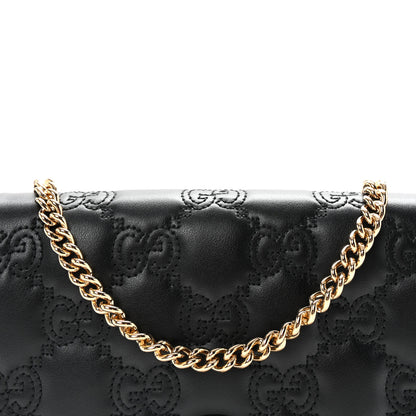 Gucci Calfskin GG Matelasse Chain Wallet Black 7 of 10