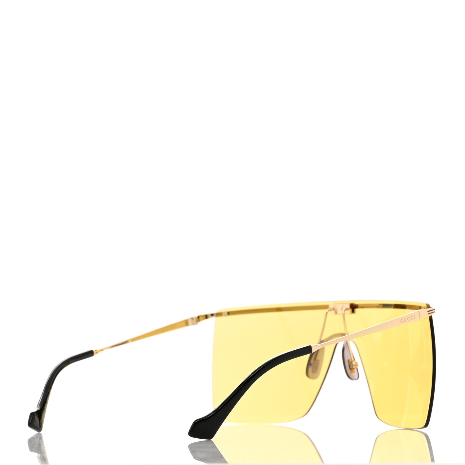 Gucci Metal Rimless Shield Sunglasses GG1096S Gold 4 of 8