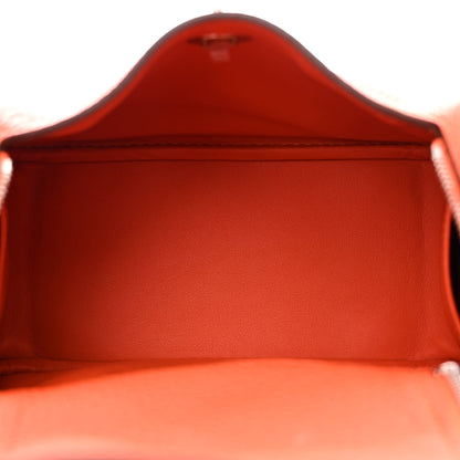 Hermes Taurillon Clemence Mini Lindy 20 Feu 5 of 11