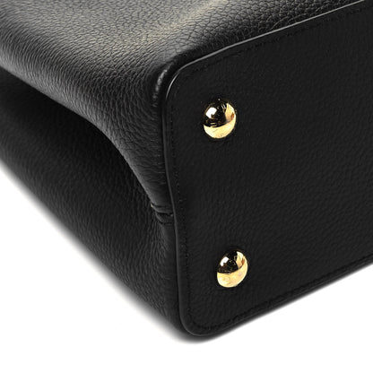 Louis Vuitton Taurillon Fleur De Lys Capucines PM Black 7 of 8