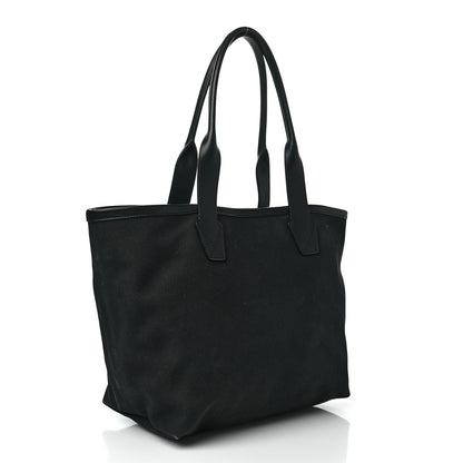 Balenciaga Cotton Canvas Calfskin Cities Paris Jumbo Small Tote Bag Black White 3 of 8