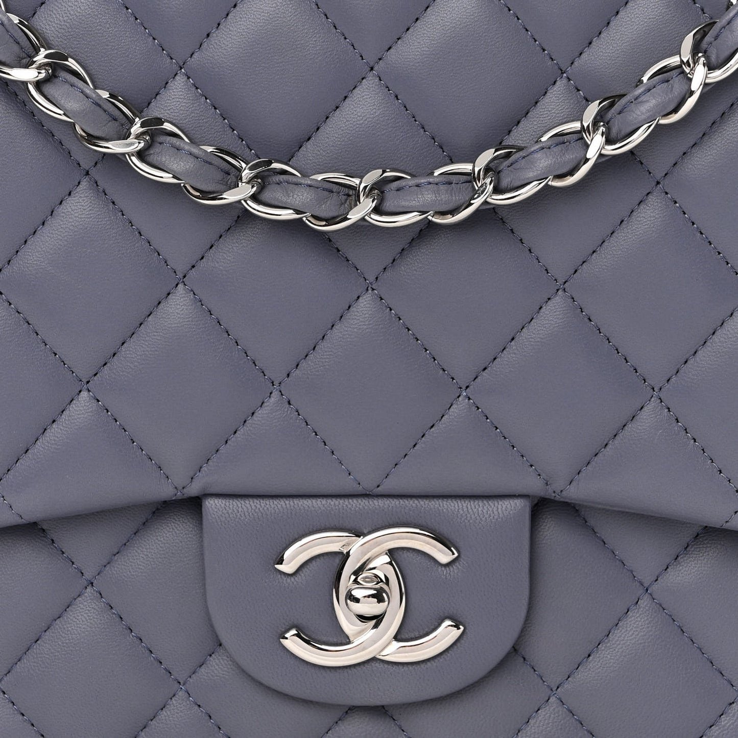 Lambskin Quilted Maxi Double Flap Purple