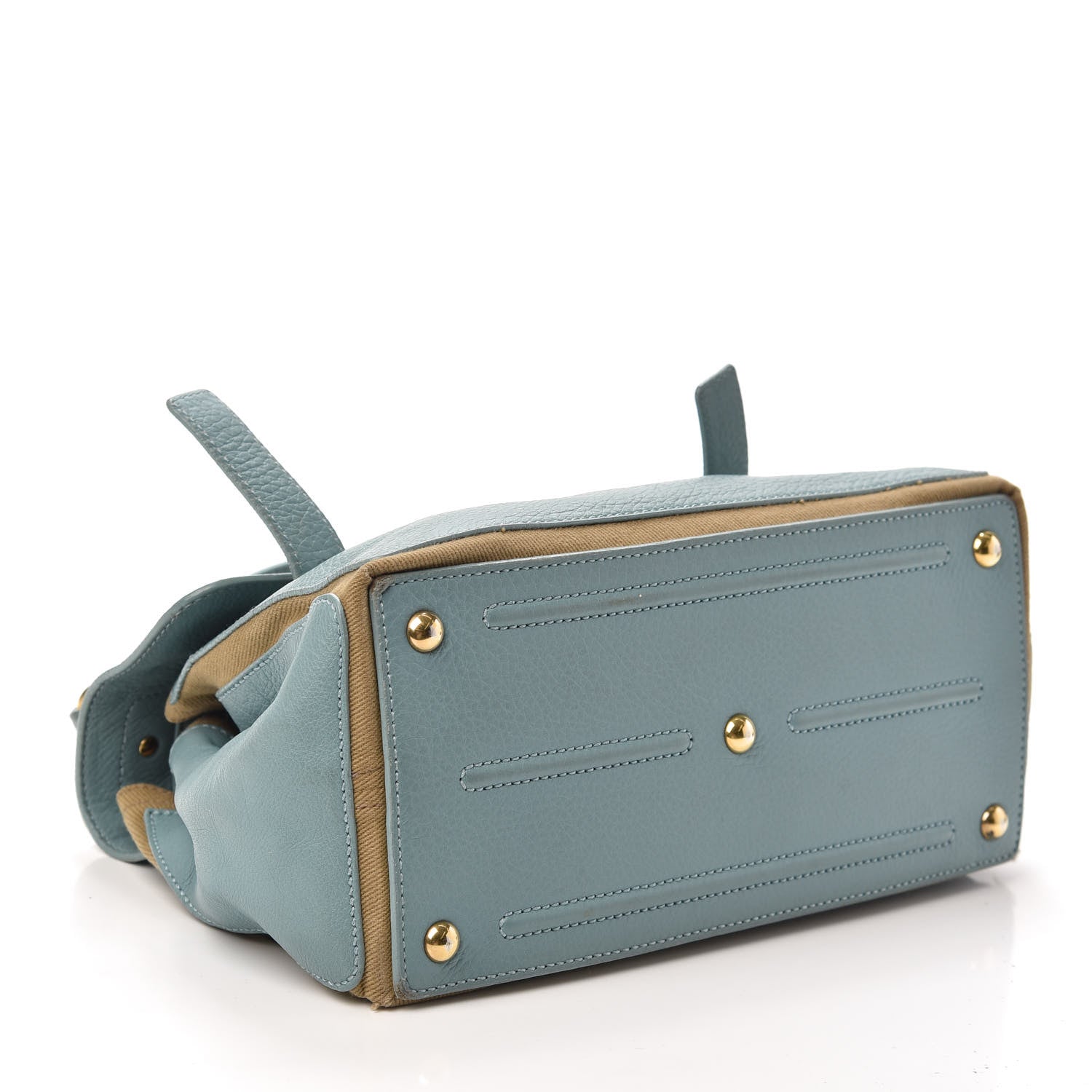 Saint Laurent Calfskin Canvas Small Muse Two Blue Glacier Beige 4 of 9