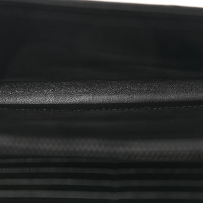 Saint Laurent Grain De Poudre Matelasse Chevron Monogram Monochrome Chain Wallet Black 5 of 11