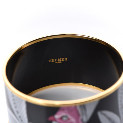 Hermes Enamel Printed Tree of Song Extra Wide Bracelet 70 Faux Gris 5 of 6