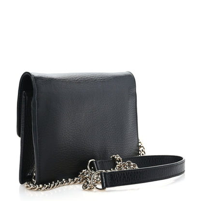 Gucci Dollar Calfskin Interlocking G Chain Wallet Black 3 of 8